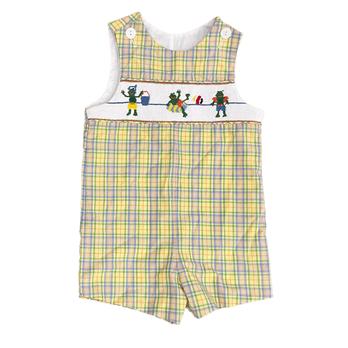 Wish Upon a Star Boys Yellow | Green Frogs Romper Size: 4T Yellow | Green Frogs