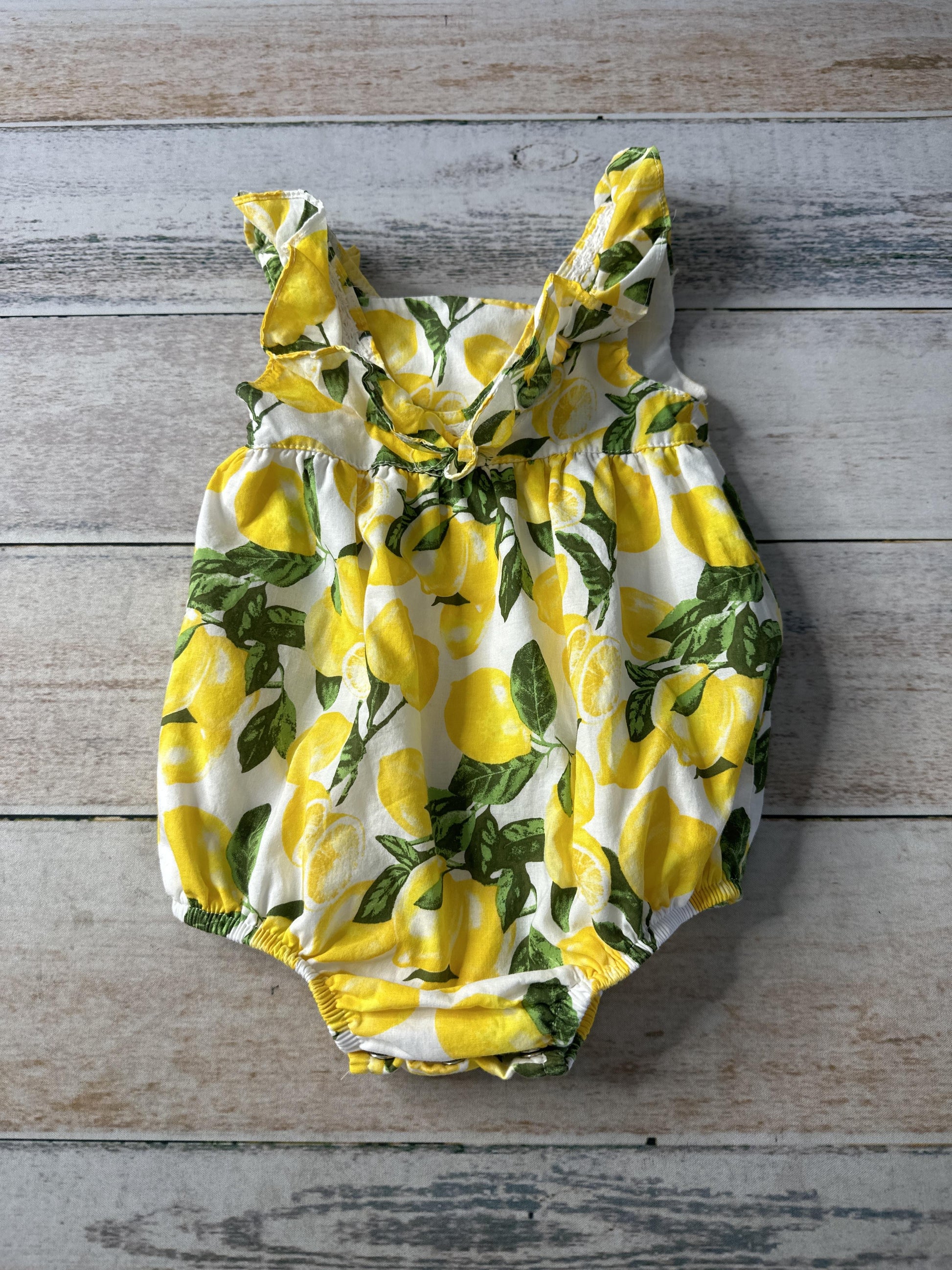 Cynthia Rowley Girls Yellow | green | Fruit Romper Size: 6-9 months Yellow | green | Fruit