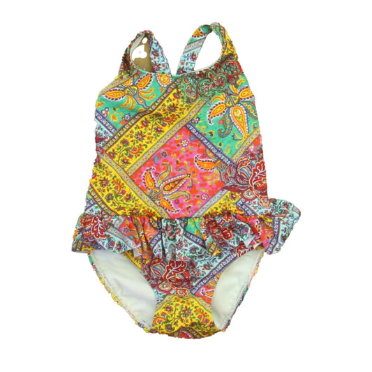 Ralph Lauren Girls Yellow | Green | Pink Paisley 1-piece Swimsuit Size: 18 Months Yellow | Green | Pink Paisley