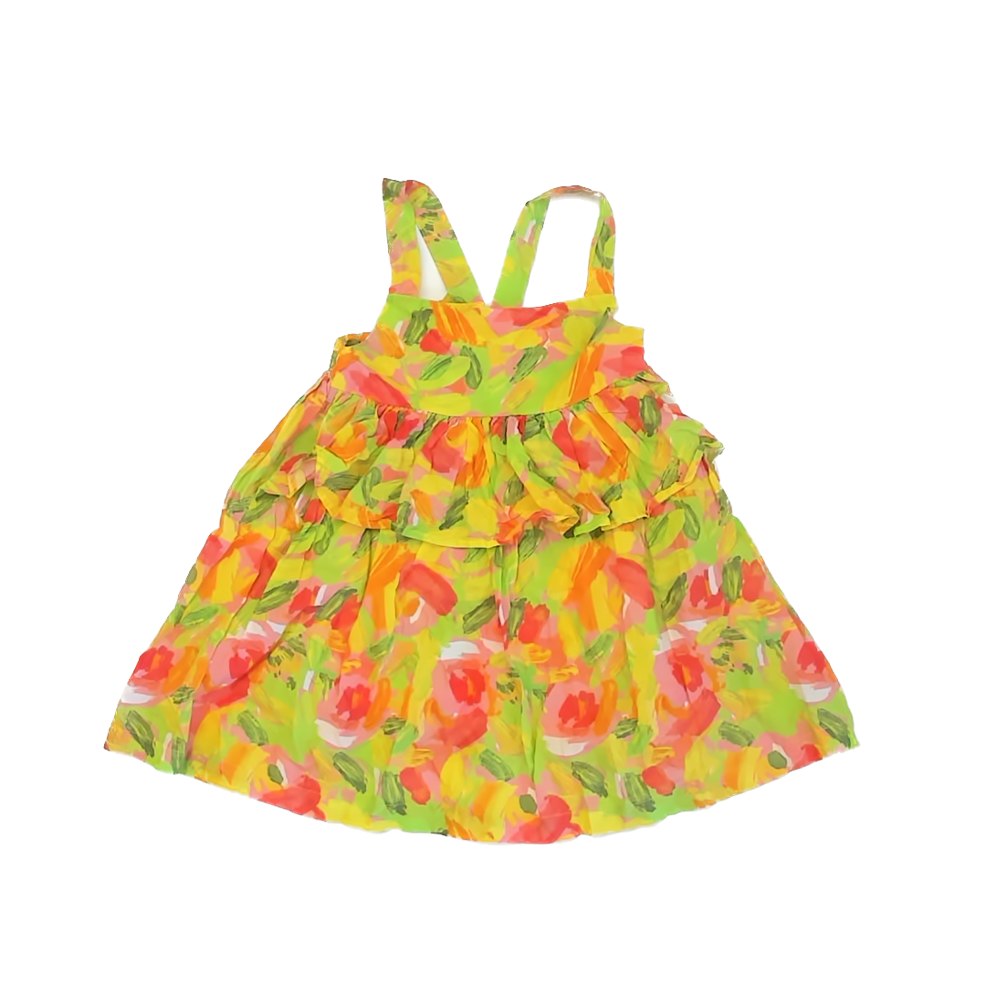 Mayoral Girls Yellow | Green Sun Dress Size: 6 Yeas Yellow | Green