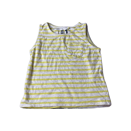 Boys Yellow | Grey | Stripe Tank Top Size: 12M Yellow | Grey | Stripe