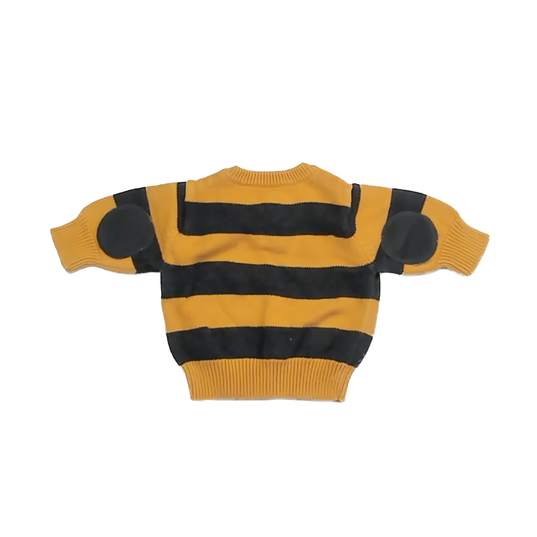 Gap Boys Yellow & Grey Stripe Sweater Size: 3-6 Months Yellow & Grey Stripe