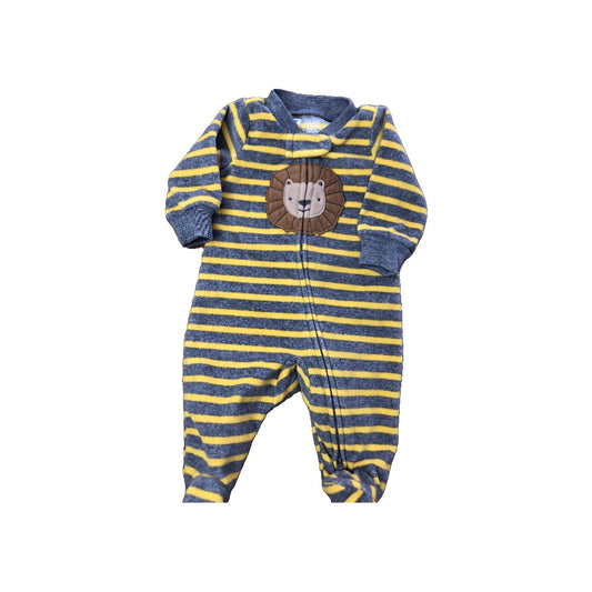 Carters Unisex Yellow | Grey | Striped Pajamas Size: Newborn Yellow | Grey | Striped