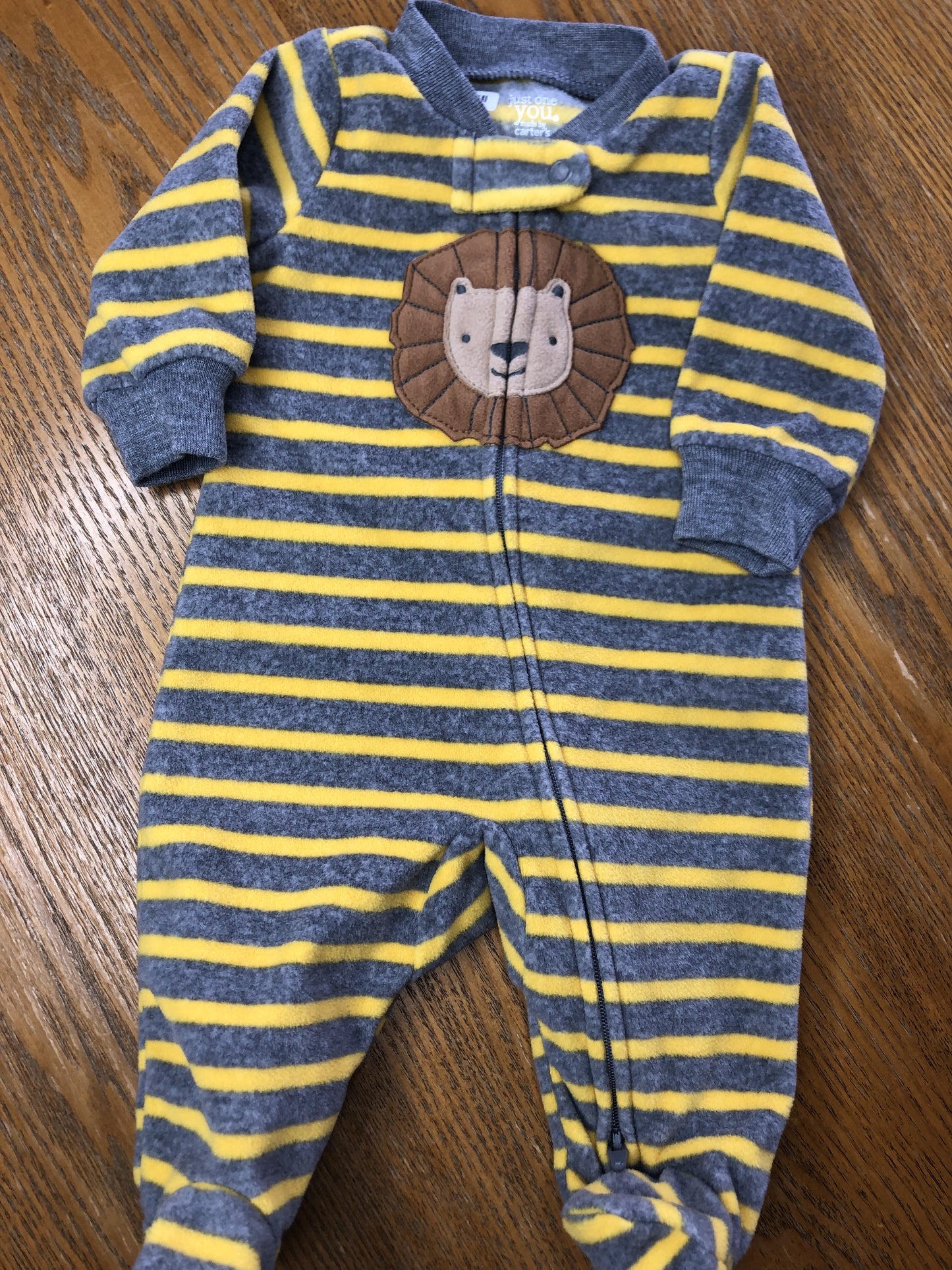 Carters Unisex Yellow | Grey | Striped Pajamas Size: Newborn Yellow | Grey | Striped