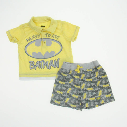 Batman Boys Yellow | Grey Apparel Sets Size: 0-3 Months Yellow | Grey