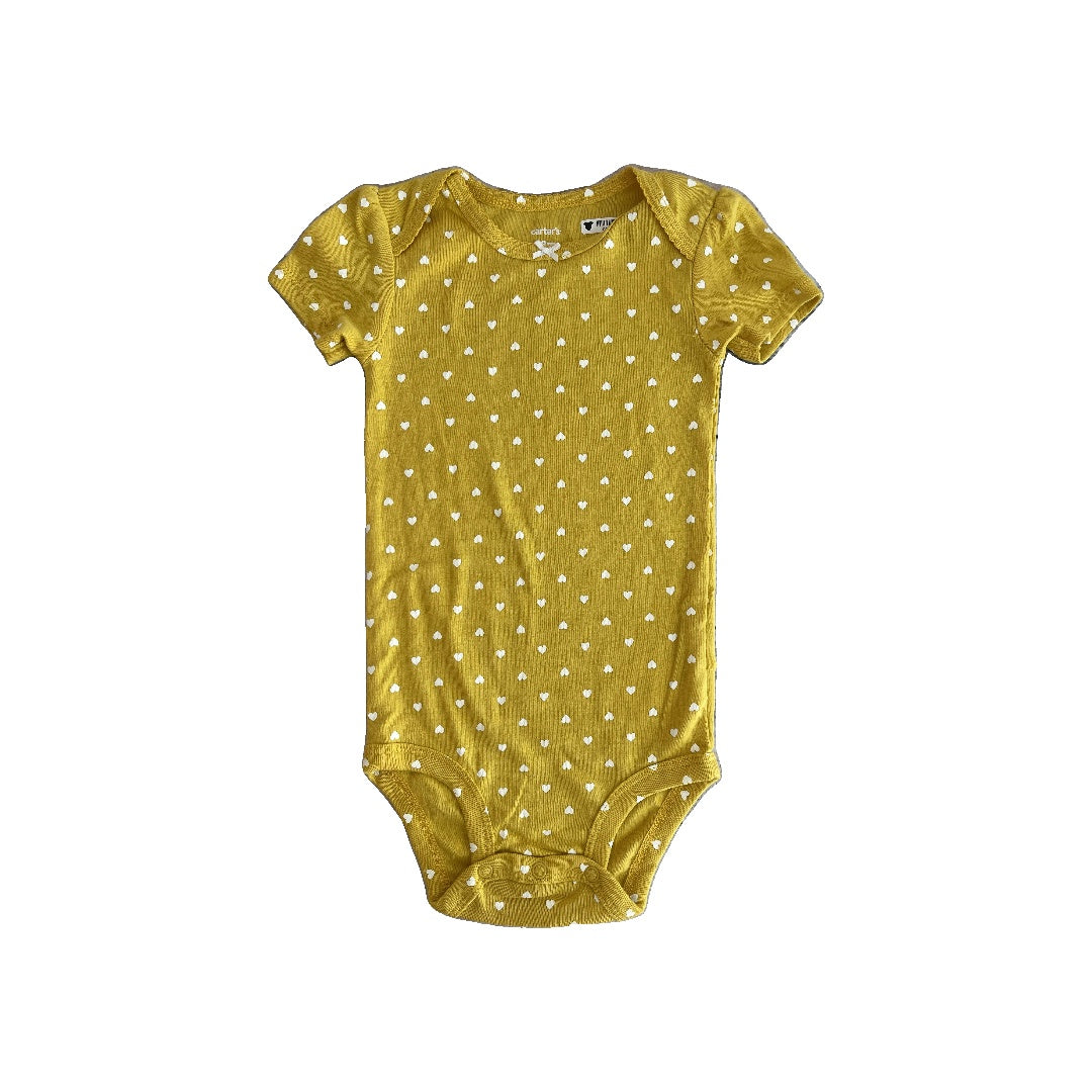 Carters Girls Yellow | Hearts Onesie Size: 18 months Yellow | Hearts