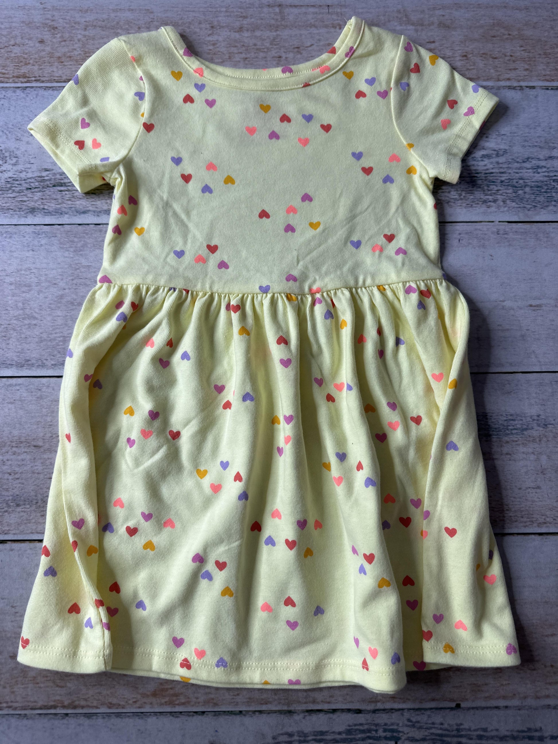 Cat & Jack Girls Yellow | Hearts Dress Size: 3T Yellow | Hearts