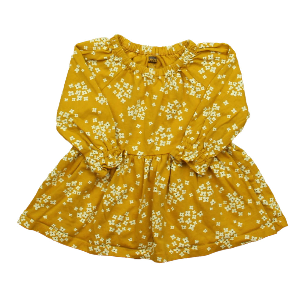 Tea Girls Yellow | Ivory Flowers Dress Size: 6-9 Months Yellow | Ivory Flowers