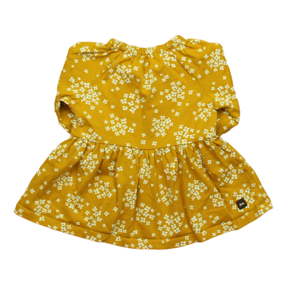 Tea Girls Yellow | Ivory Flowers Dress Size: 6-9 Months Yellow | Ivory Flowers