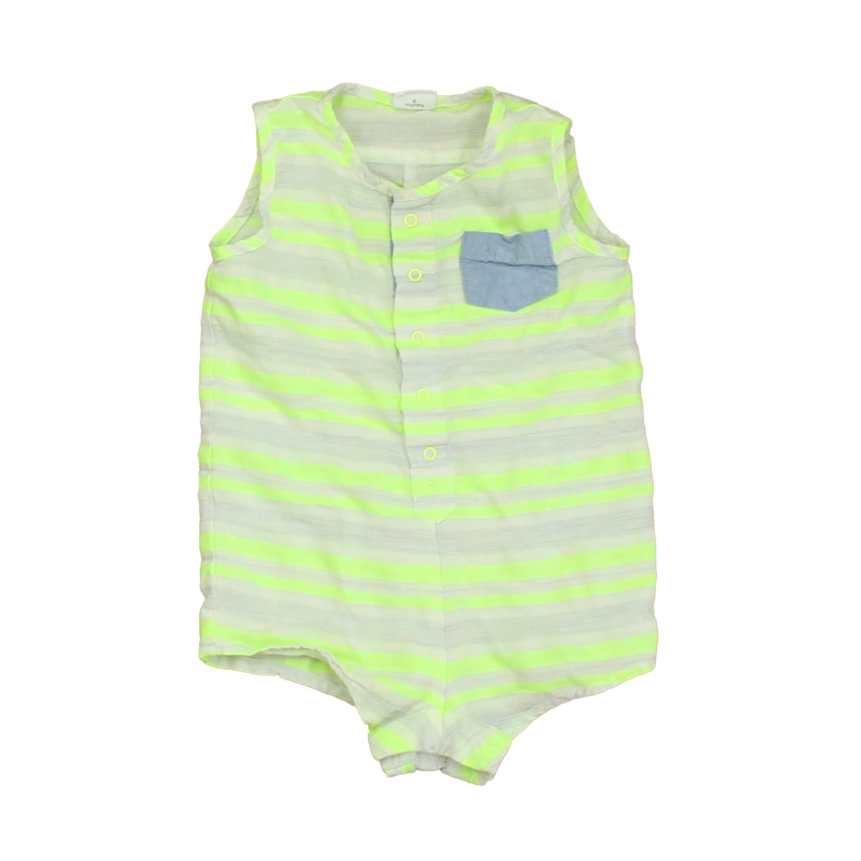 Egg Boys Yellow | Ivory Stripe Romper Size: 6 Months Yellow | Ivory Stripe