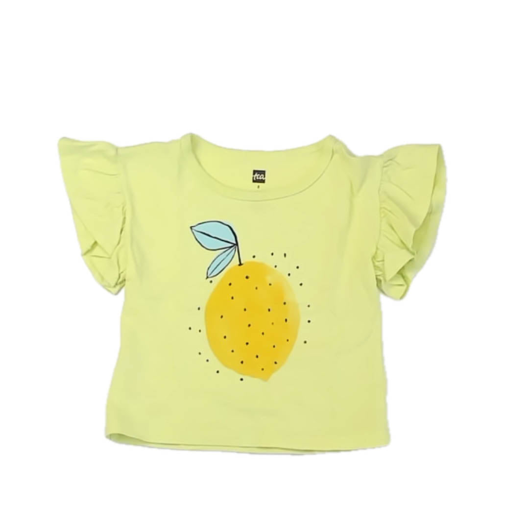 Tea Collection Girls Yellow Lemon T-Shirt Size: 2T Yellow Lemon