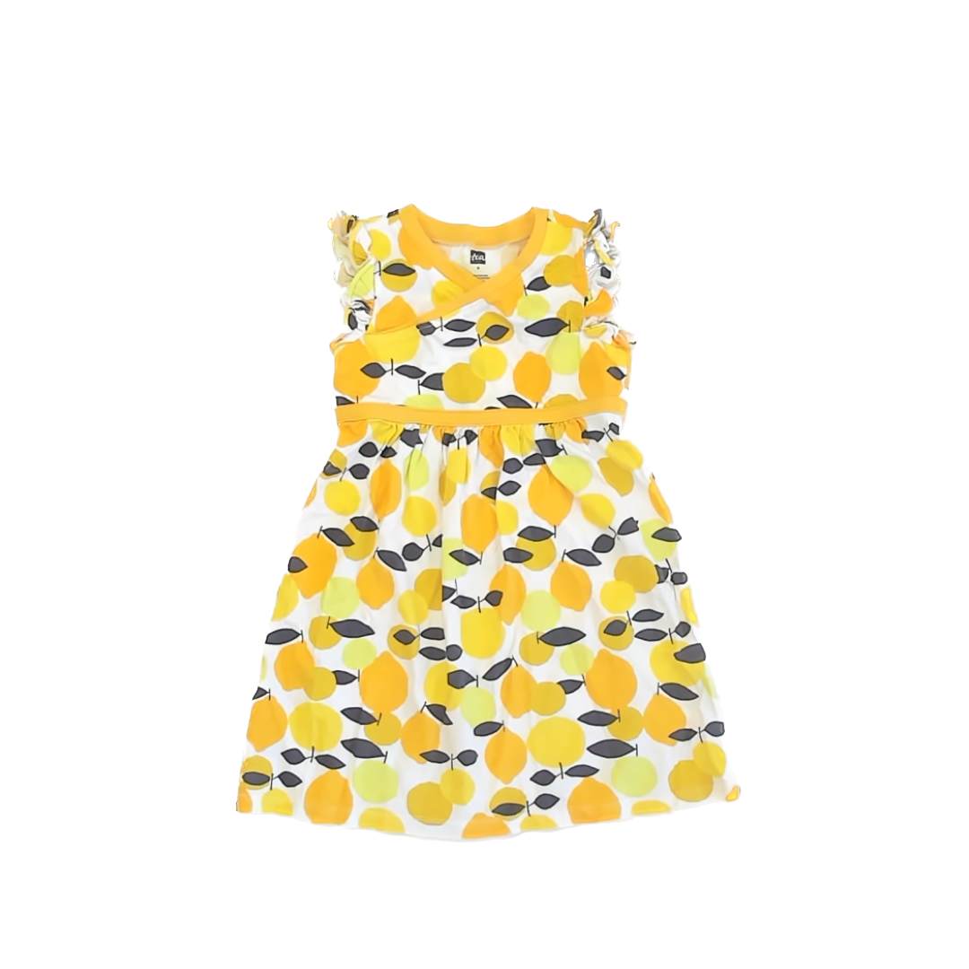 Tea Collection Girls Yellow Lemons Dress Size: 4T Yellow Lemons