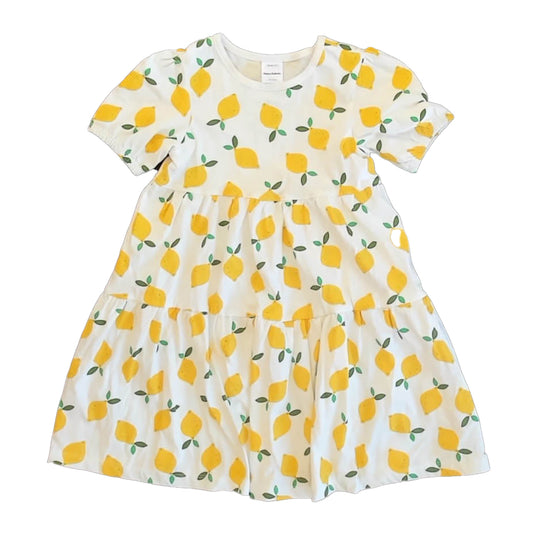 Hanna Andersson Girls Yellow Lemons Dress Size: 5T Yellow Lemons