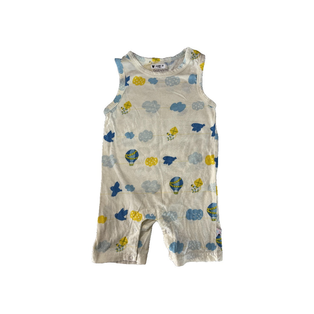 Babysoy Unisex Yellow | Light Blue | cream Romper Size: 12-18 months Yellow | Light Blue | cream