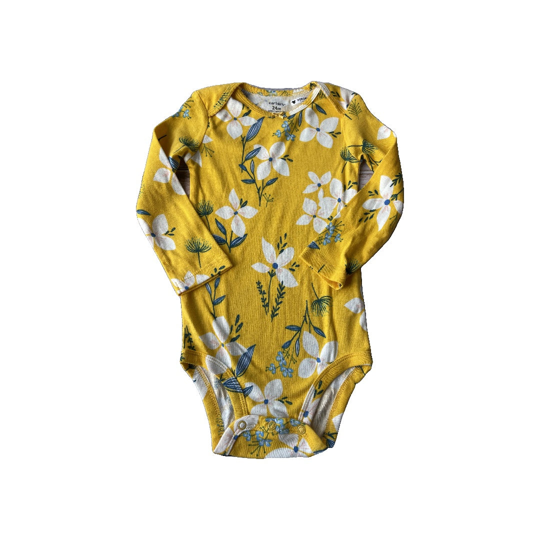 Carters Girls Yellow | Light Blue | light green | White Onesie Size: 24 months Yellow | Light Blue | light green | White