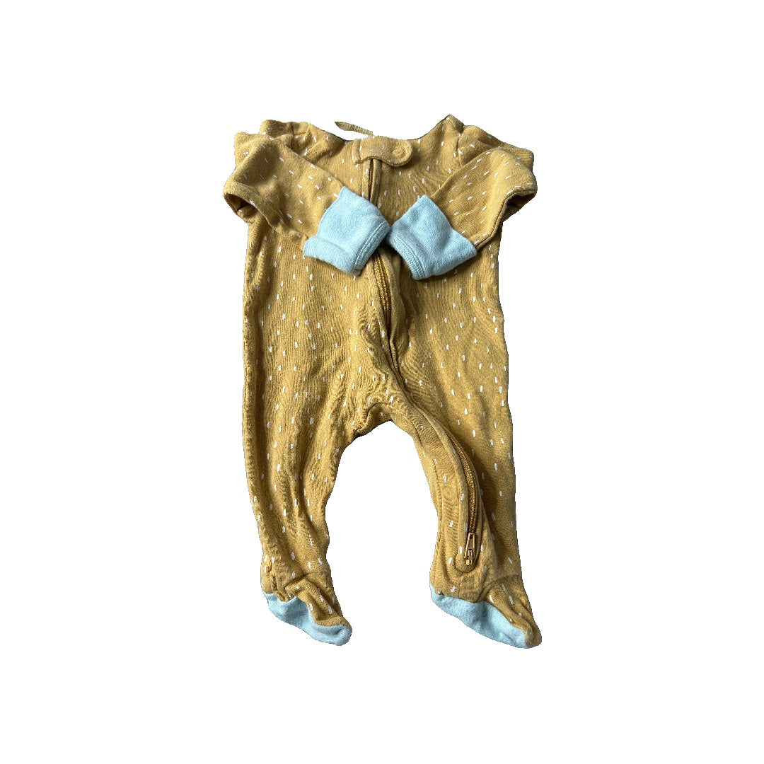 Cloud Island Unisex Yellow | Light Blue | polka dot Pajamas Size: Newborn Yellow | Light Blue | polka dot