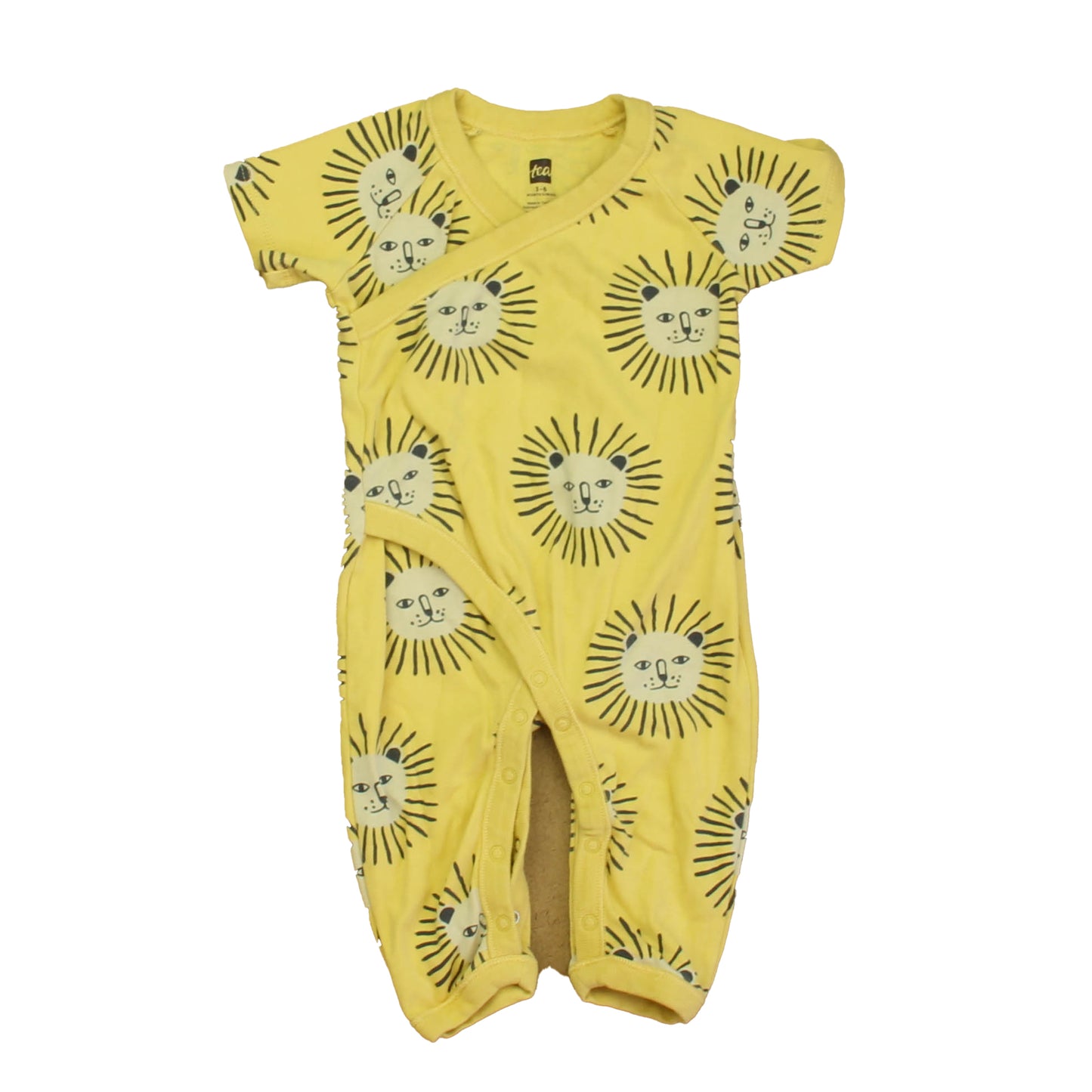 Tea Boys Yellow Lions Romper Size: 3-6 Months