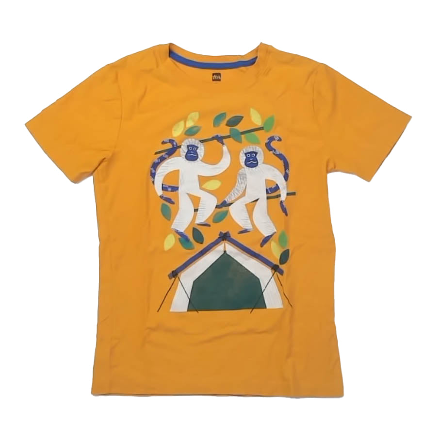 Tea Collection Boys Yellow Monkeys T-Shirt Size: 12 Years Yellow Monkeys