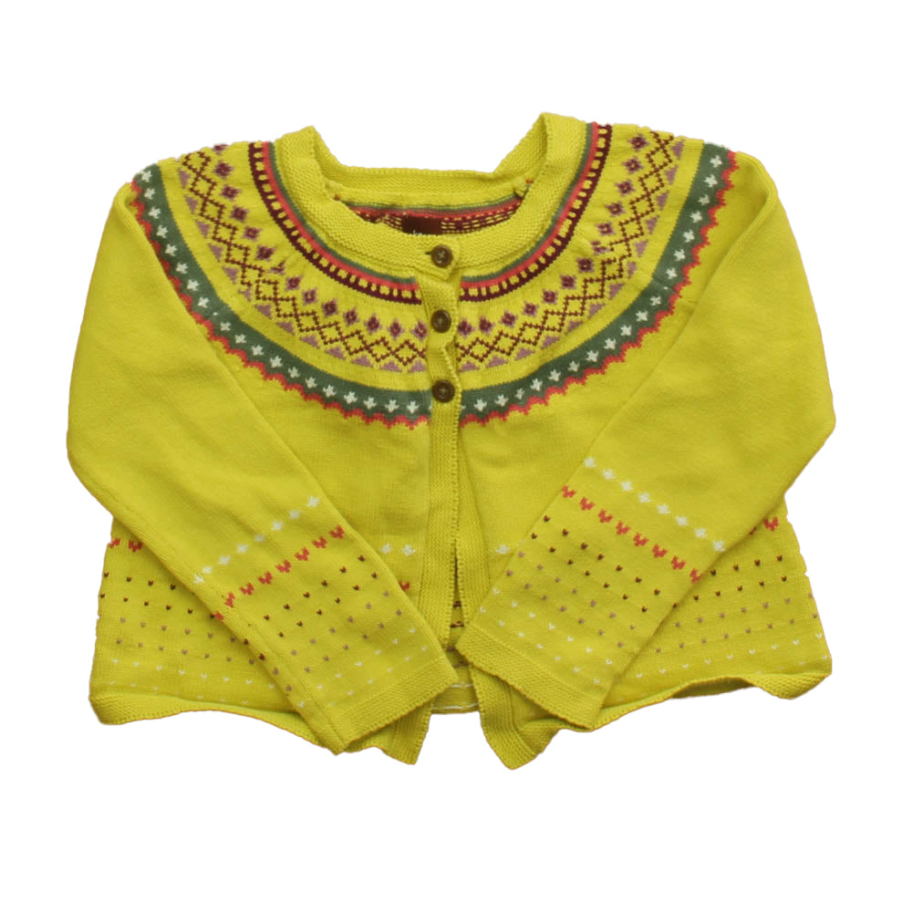 Tea Girls Yellow | Multi Color Cardigan Size: 7 Years Yellow | Multi Color