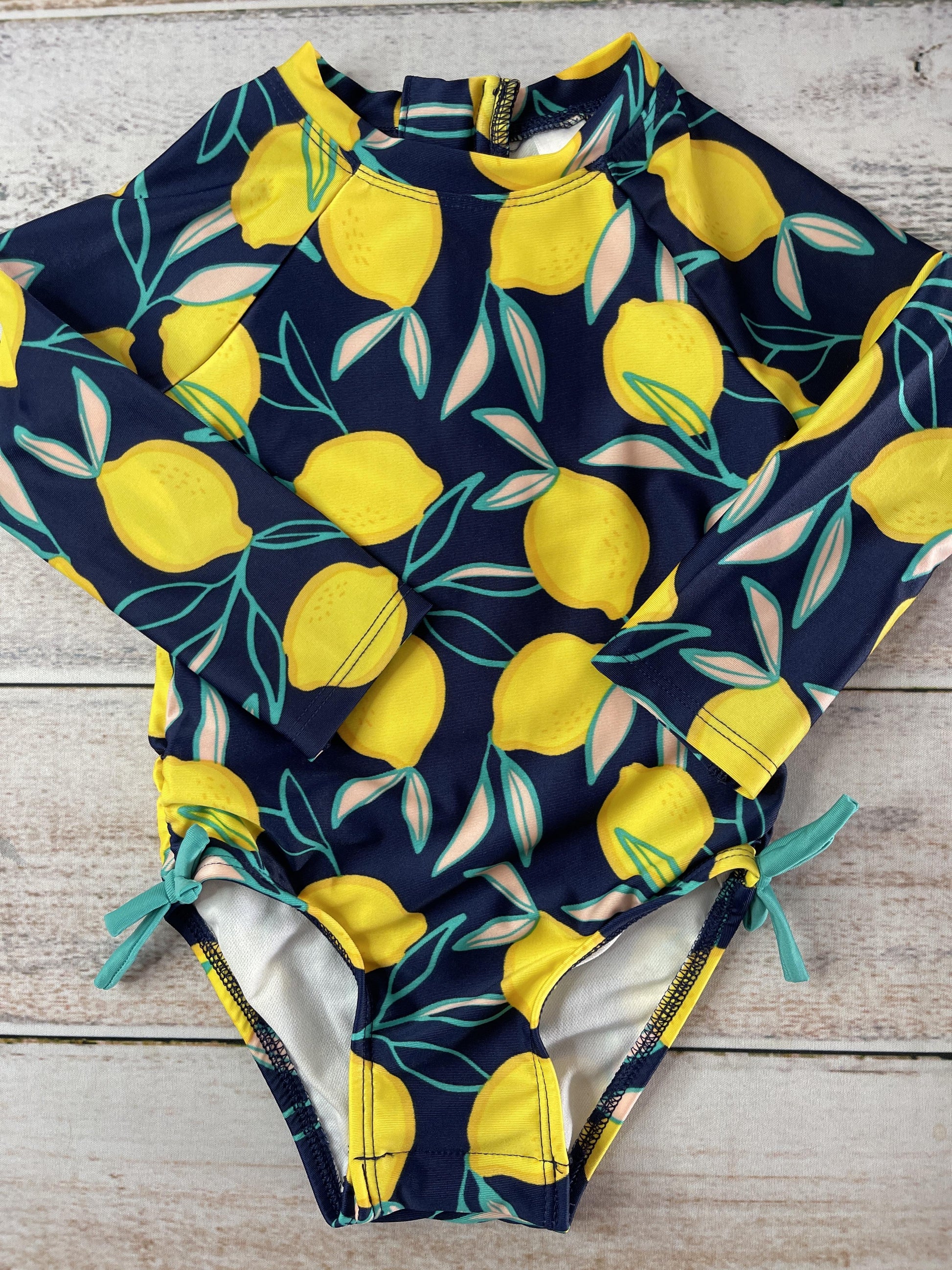 Cat & Jack Girls Yellow | Navy Blue Swimwear Size: 18 months Yellow | Navy Blue