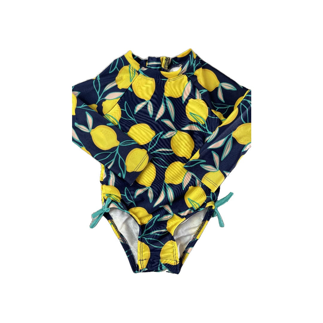 Cat & Jack Girls Yellow | Navy Blue Swimwear Size: 18 months Yellow | Navy Blue