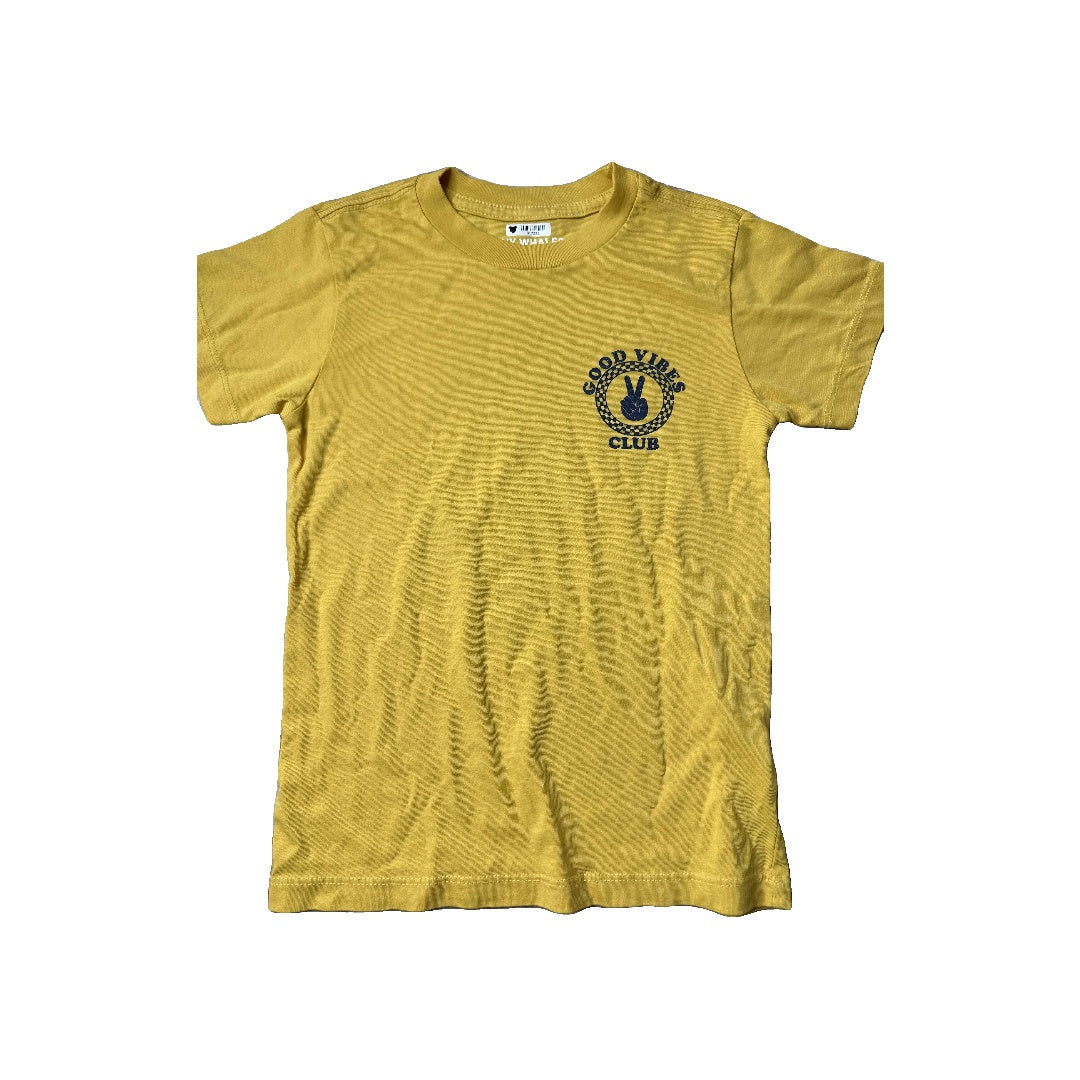 Tiny Whales Unisex Yellow | Navy Blue T-Shirt Size: 5 Yellow | Navy Blue