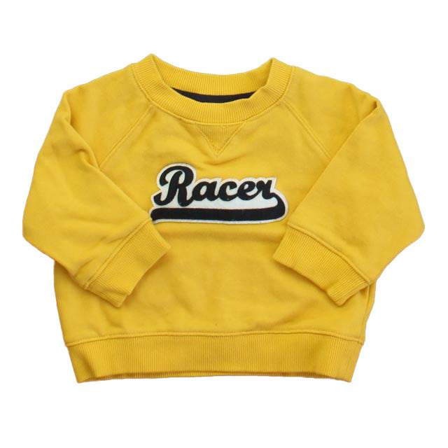 Janie and Jack Girls Yellow | Navy Long Sleeve Shirt Size: 6-12 Months Yellow | Navy