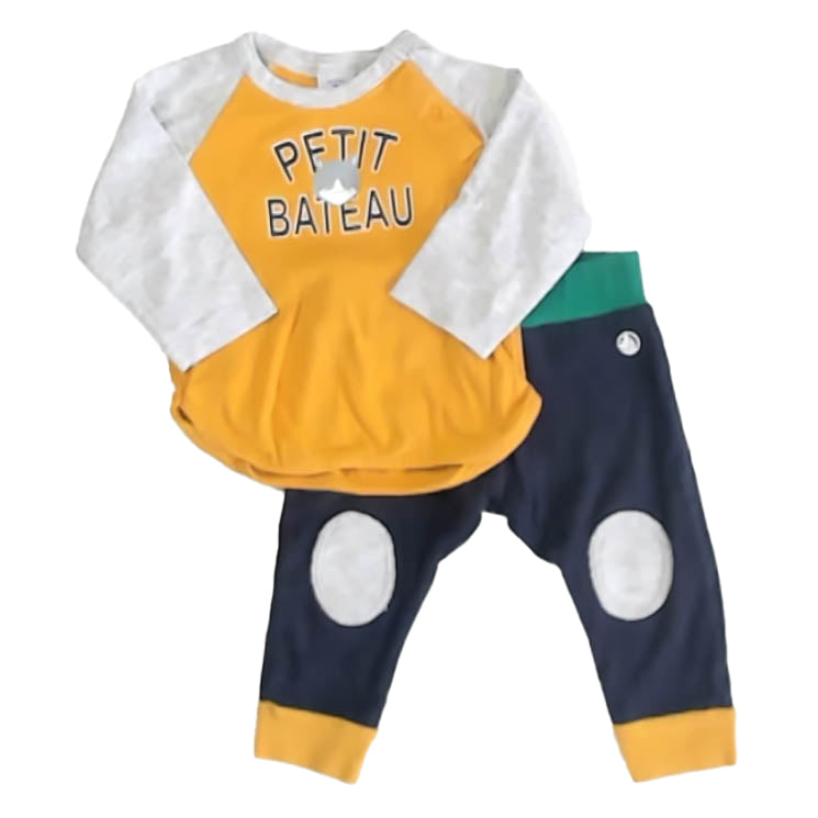 Petit Bateau Boys Yellow | Navy Apparel Sets Size: 6 Months Yellow | Navy