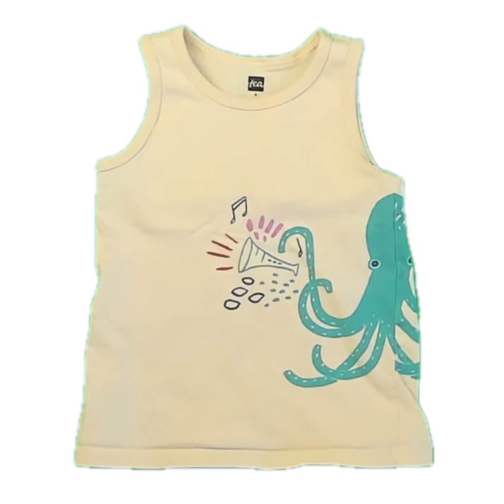 Tea Collection Girls Yellow Octopus Tank Top Size: 4T Yellow Octopus