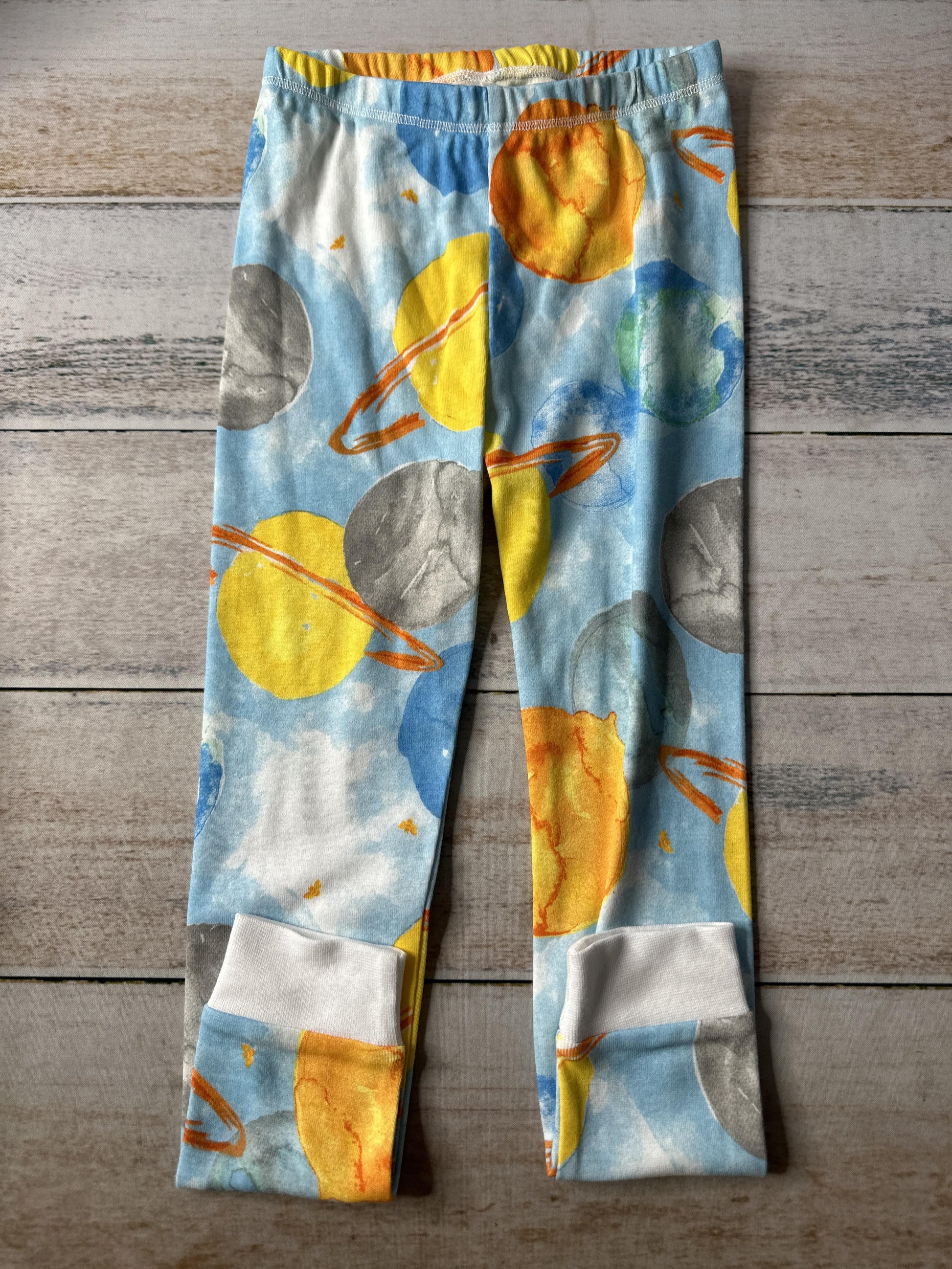 Burt's Bees Boys Yellow | orange | light green | Light Blue Pajamas Size: 4T Yellow | orange | light green | Light Blue