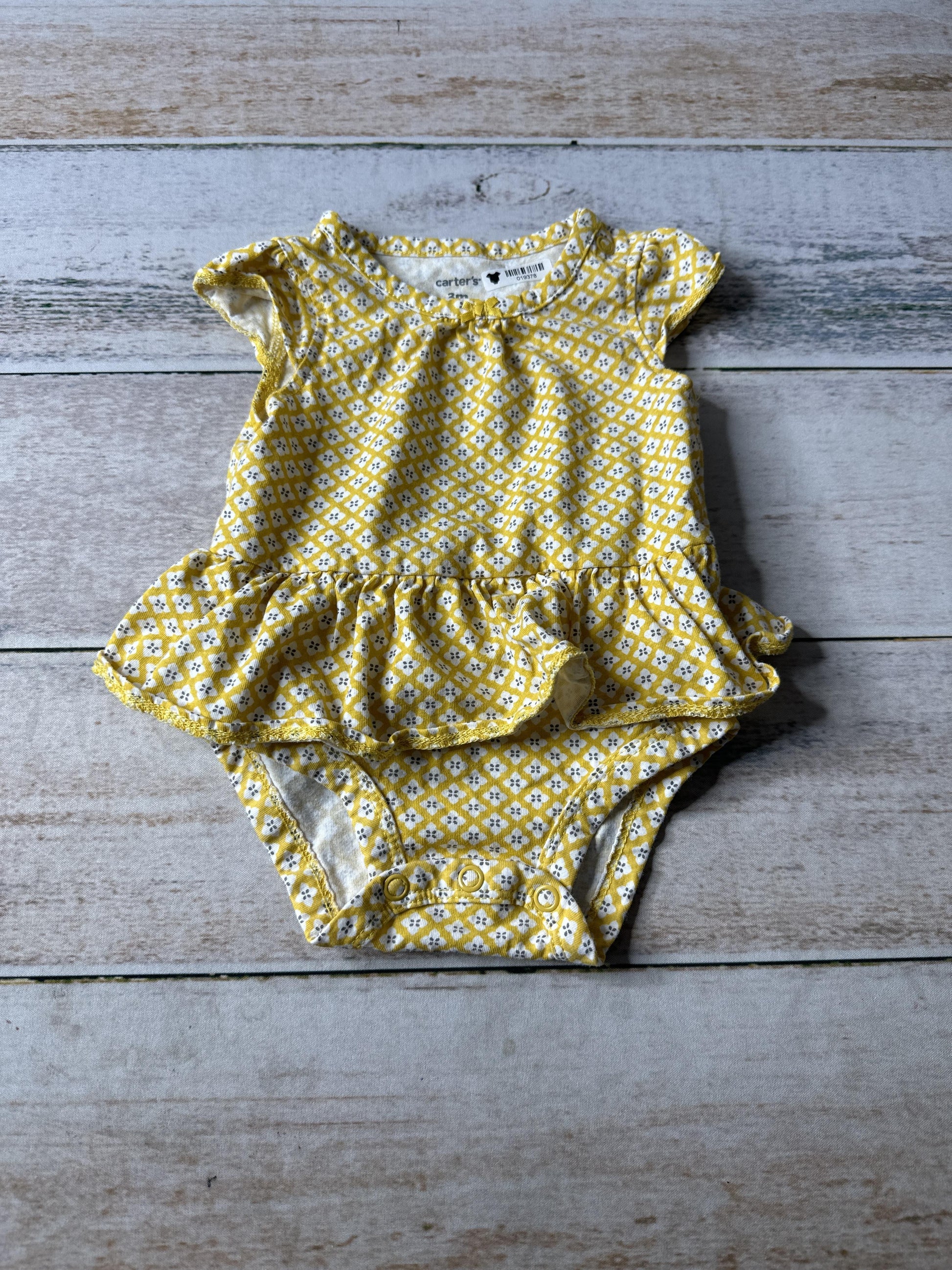 Car & Jack Girls Yellow | Pattern Dress Size: 3 months Yellow | Pattern