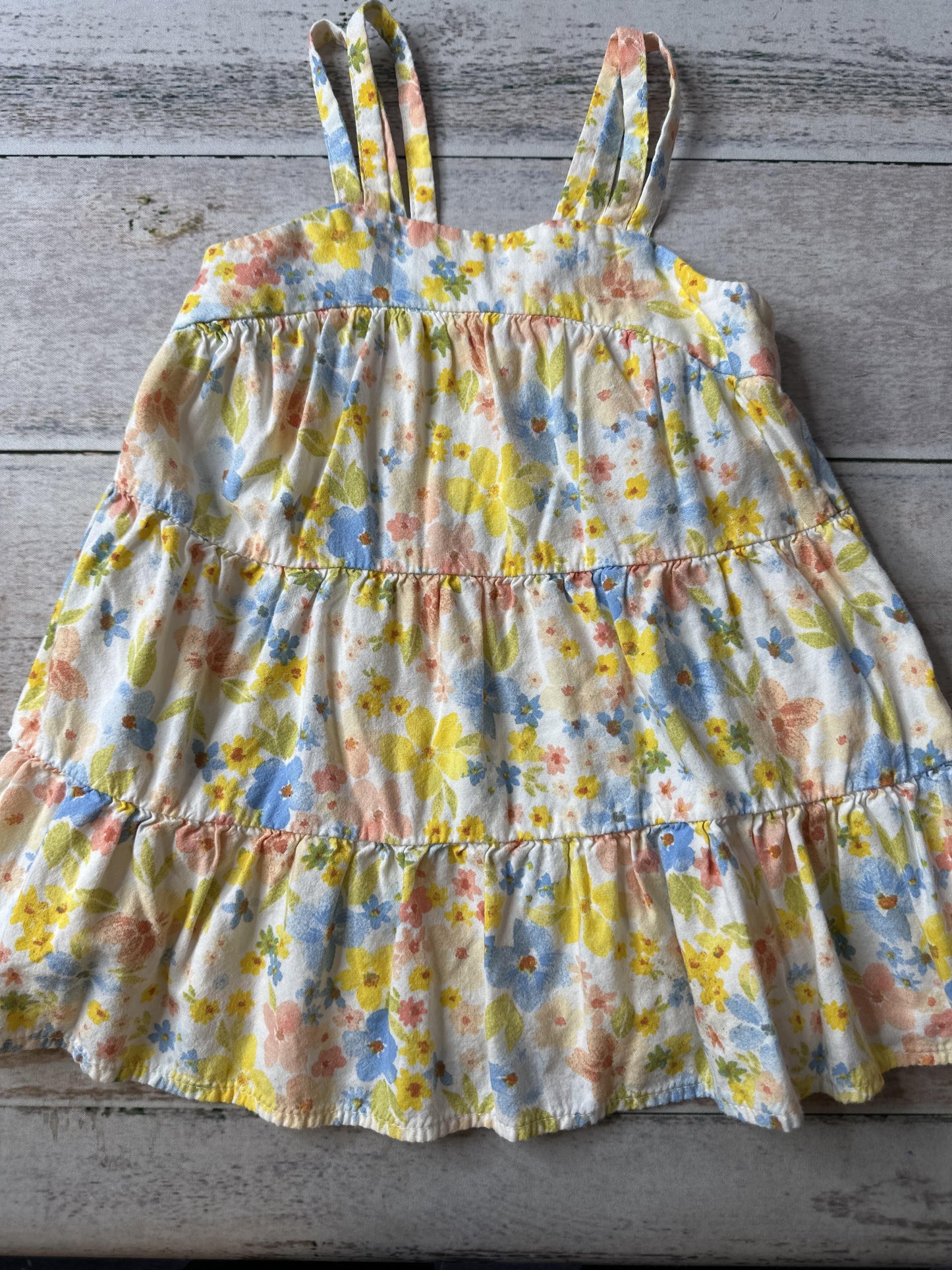 Old Navy Girls Yellow | Pink floral Dress Size: 12-18 months Yellow | Pink floral