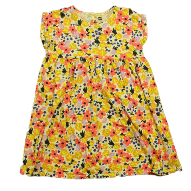 Tea Girls Yellow | Pink Floral Dress Size: 8 Years