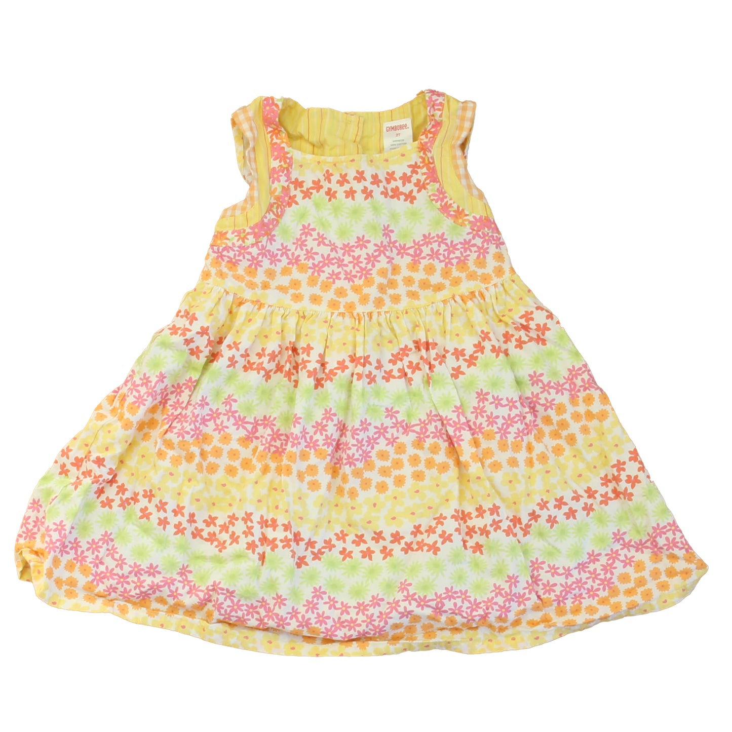 Gymboree Girls Yellow | Pink Floral Dress Size: 2T Yellow | Pink Floral