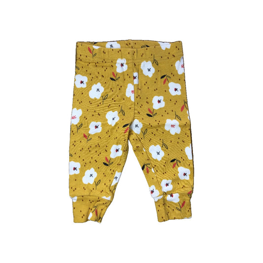 Carters Girls Yellow | Pink floral Pants Size: 3-6 months Yellow | Pink floral