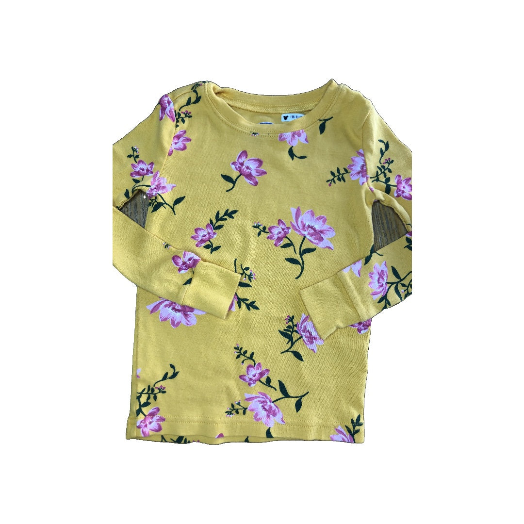 Old Navy Girls Yellow | Pink floral Pajamas Size: 4T Yellow | Pink floral