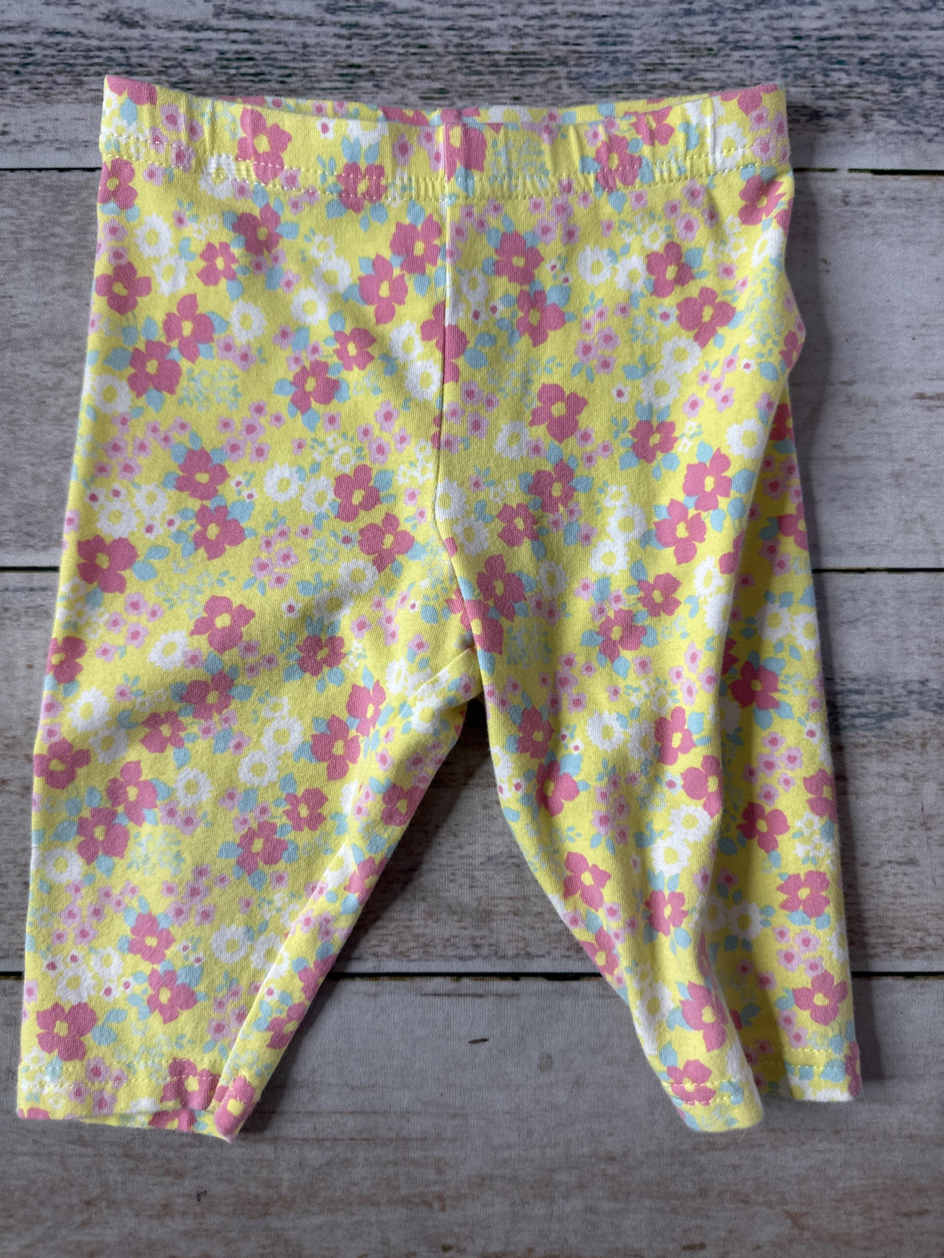 Unisex Yellow | Pink floral Pants Size: 18 months Yellow | Pink floral