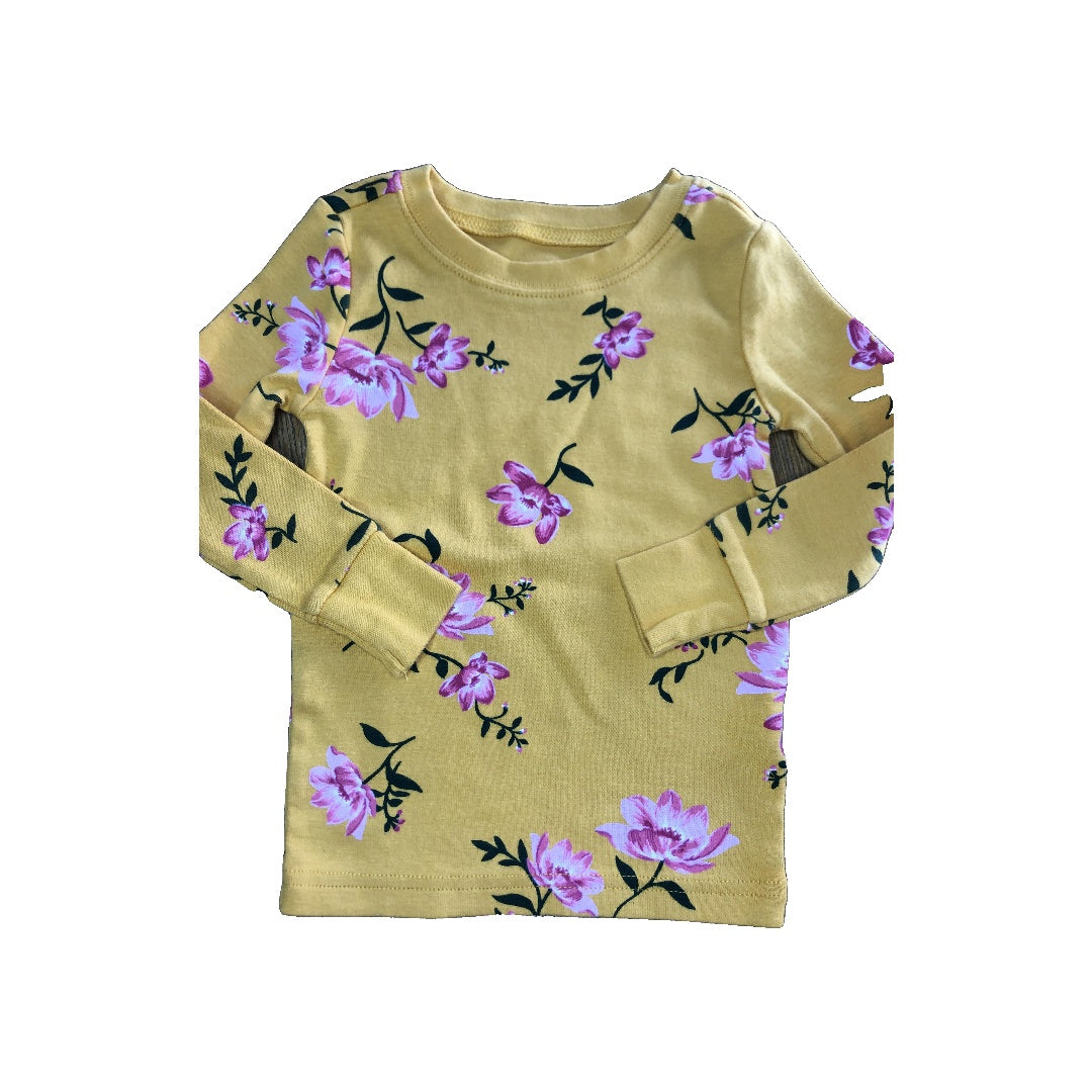 Old Navy Girls Yellow | Pink floral Pajamas Size: 18-24 months Yellow | Pink floral