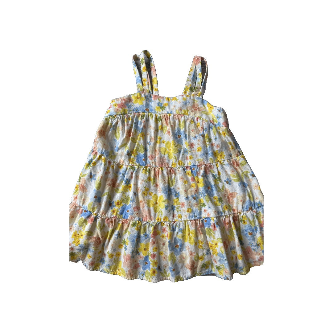 Old Navy Girls Yellow | Pink floral Dress Size: 12-18 months Yellow | Pink floral