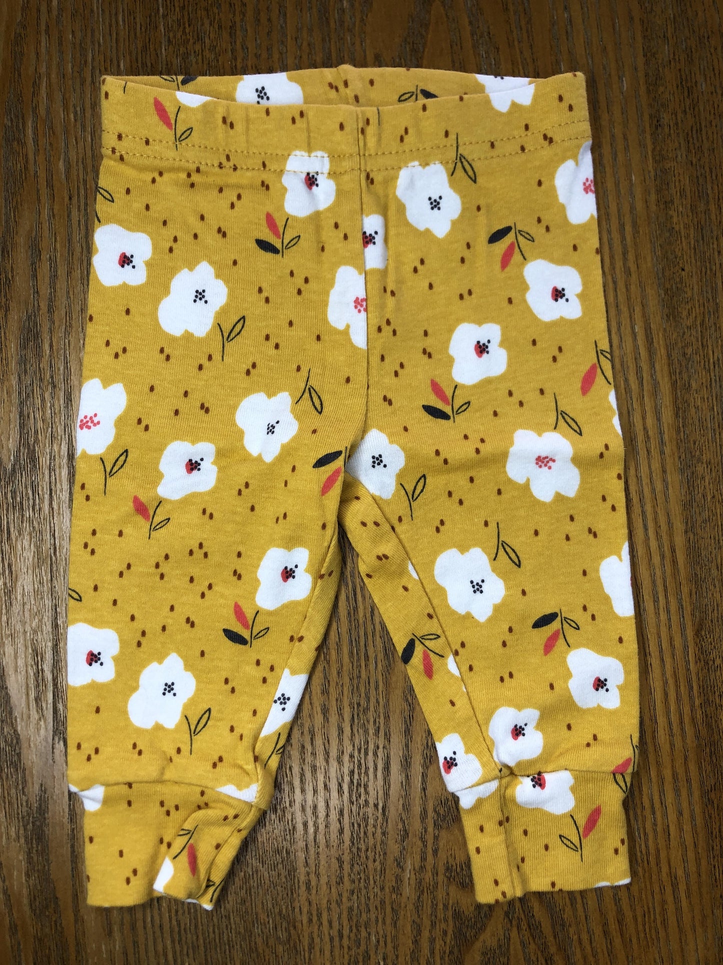 Carters Girls Yellow | Pink floral Pants Size: 3-6 months Yellow | Pink floral