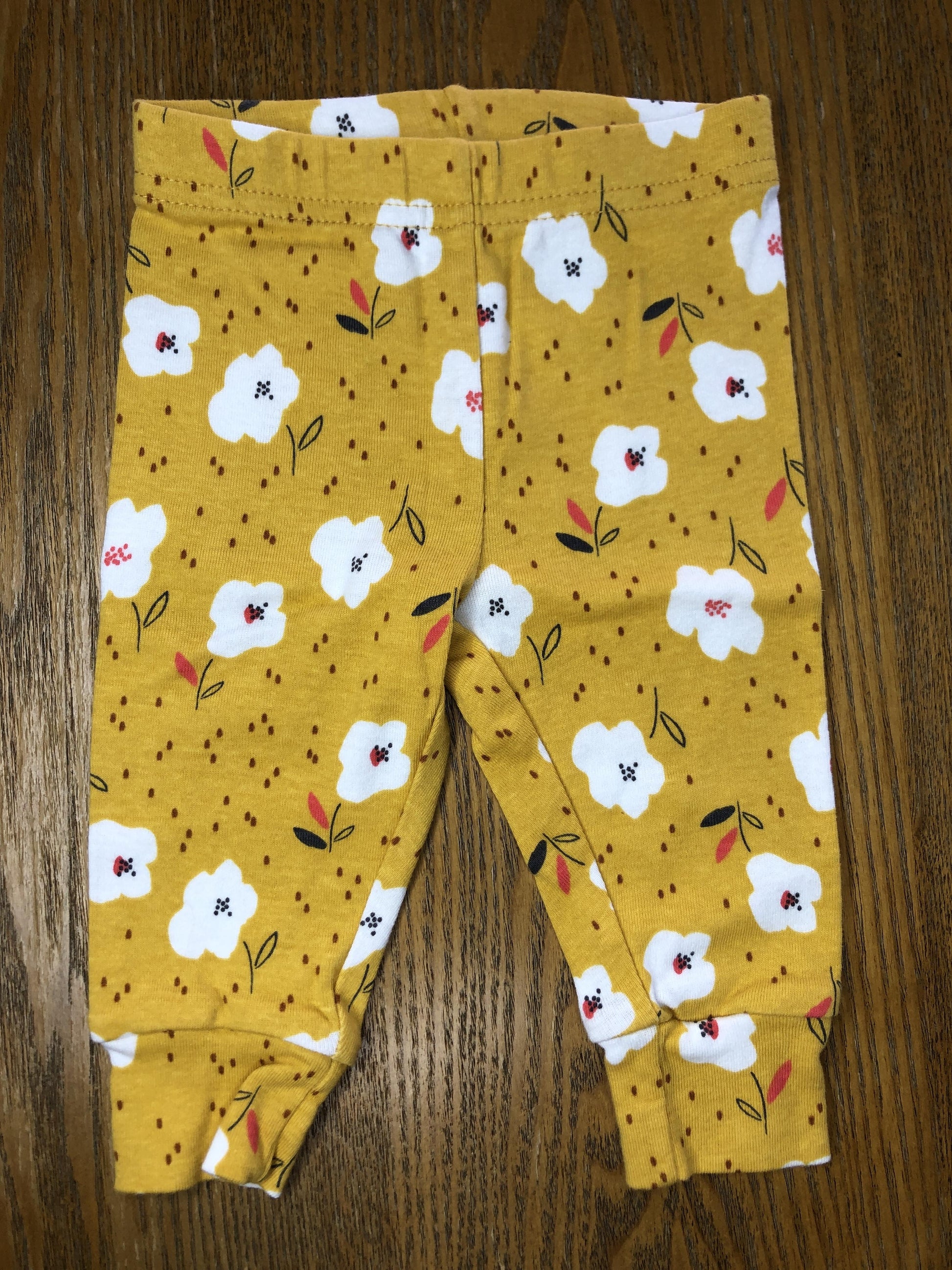 Carters Girls Yellow | Pink floral Pants Size: 3-6 months Yellow | Pink floral