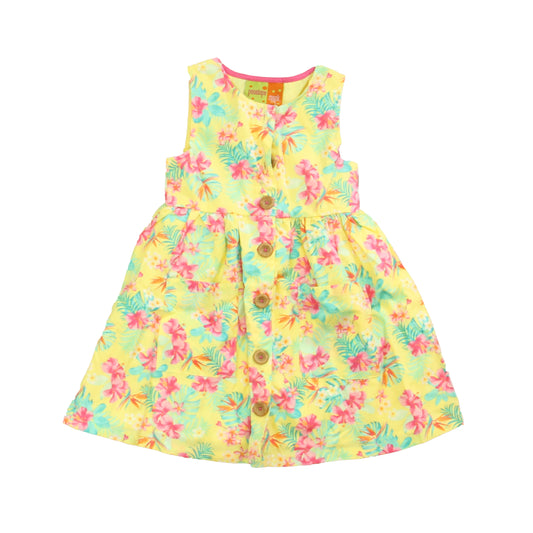 Penelope Mack Girls Yellow | Pink Floral Dress Size: 2T Yellow | Pink Floral