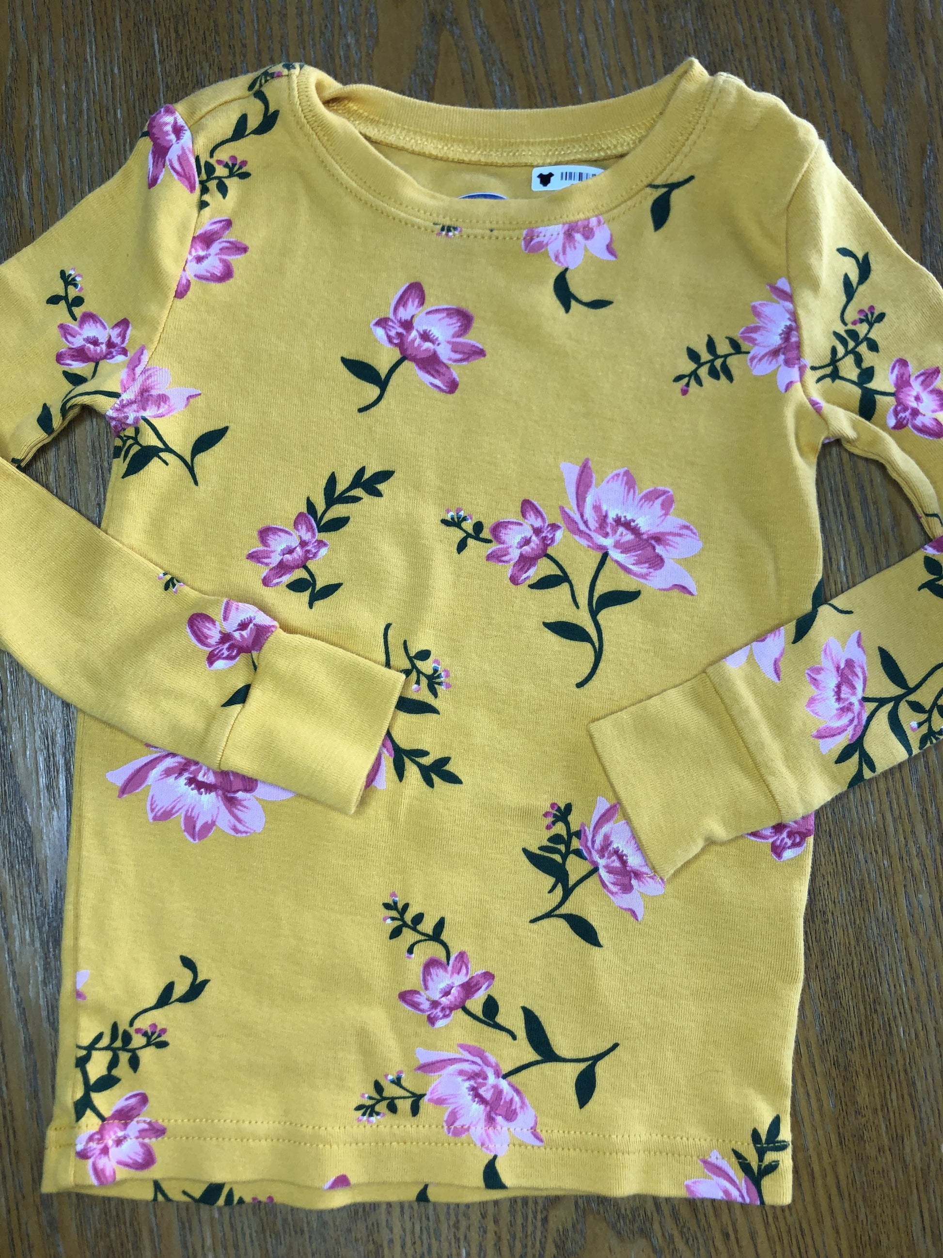 Old Navy Girls Yellow | Pink floral Pajamas Size: 4T Yellow | Pink floral