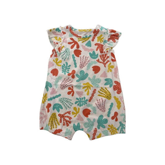 Mac & Moon Girls Yellow | pink | light green | White Romper Size: 18 months Yellow | pink | light green | White