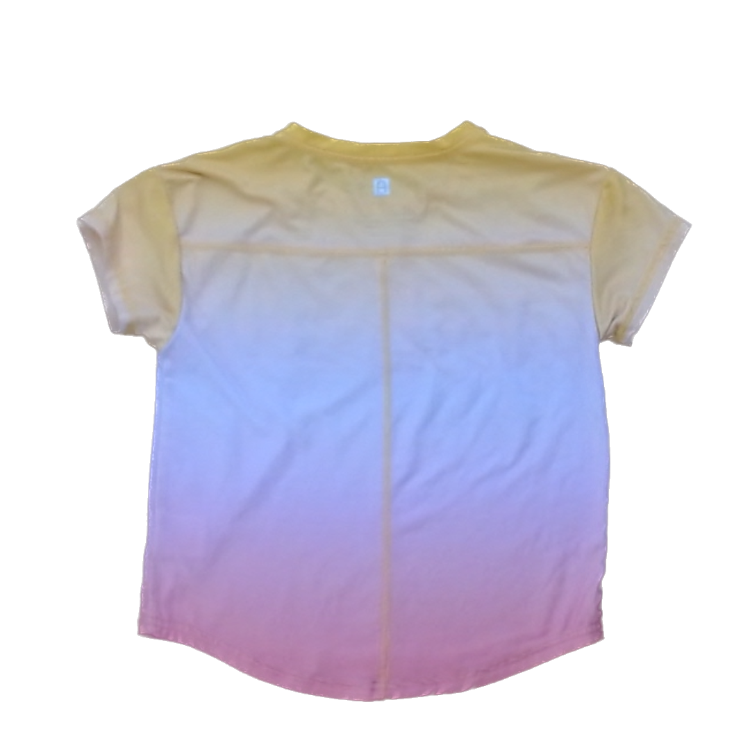 Rockets Of Awesome Girls Yellow Pink Ombre Short Sleeve Shirt Size: 4T - 12 Years Yellow Pink Ombre