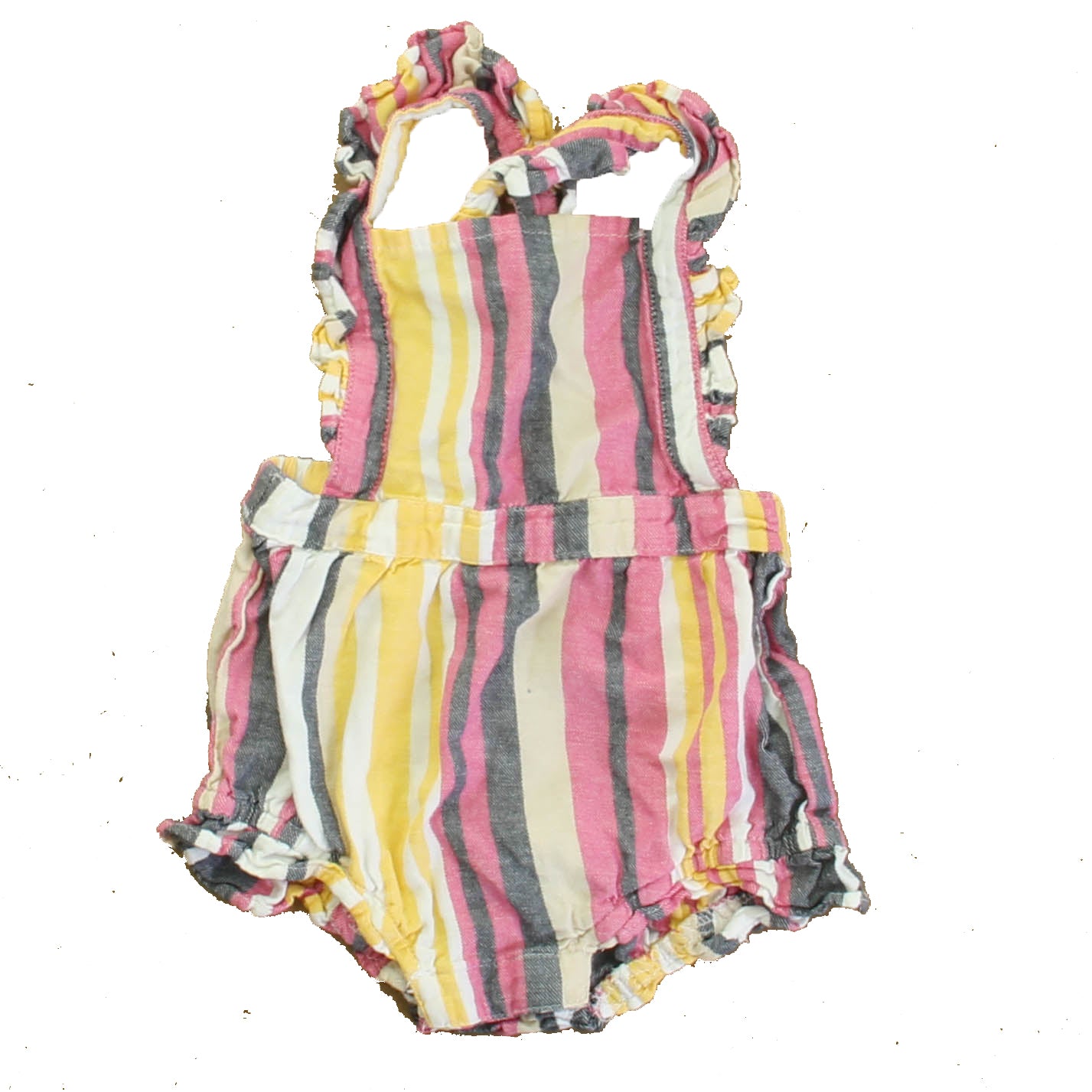 Seed Girls Yellow | Pink Romper Size: 12-18 Months Yellow | Pink