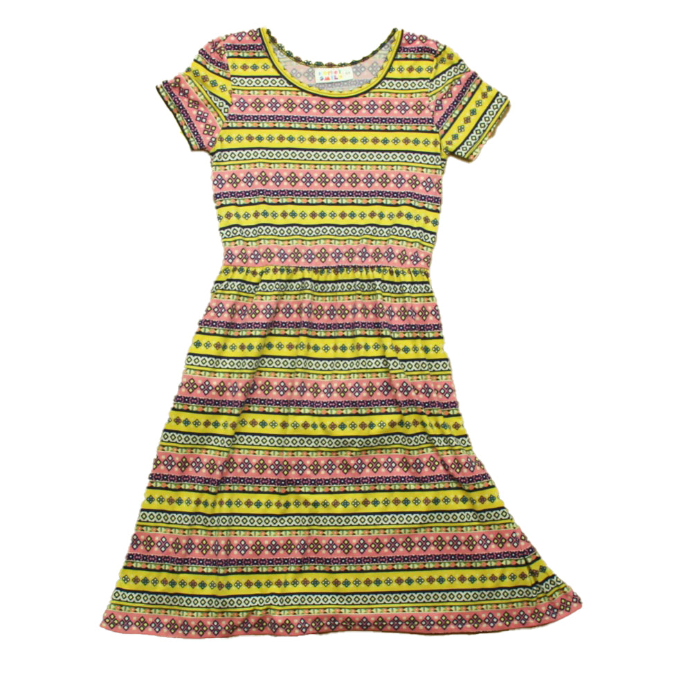 Dot Dot Smile Girls Yellow | Pink Dress Size: 6 Years