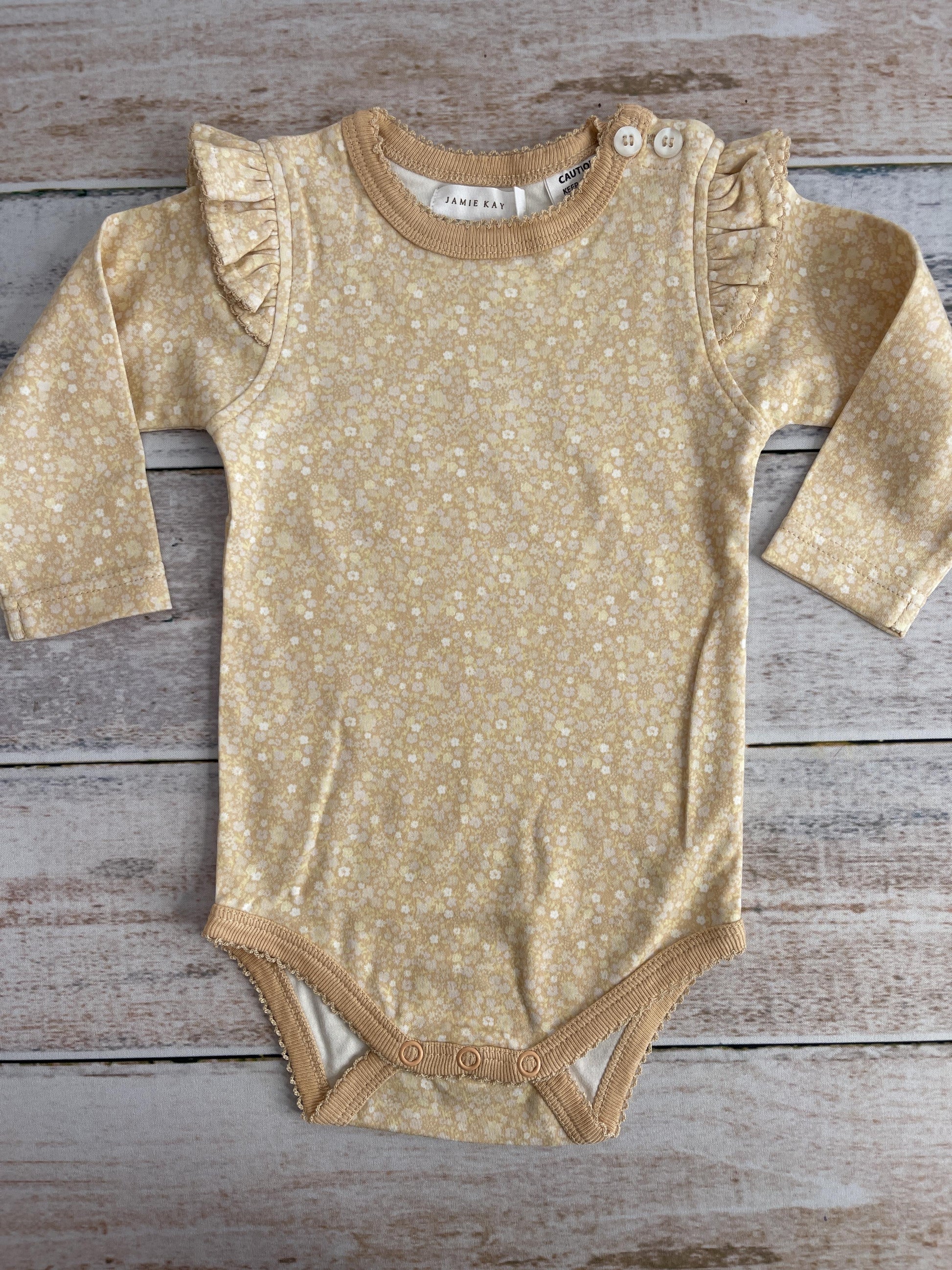 Jamie Kay Girls Yellow | pink Onesie Size: 6-12 months Yellow | pink