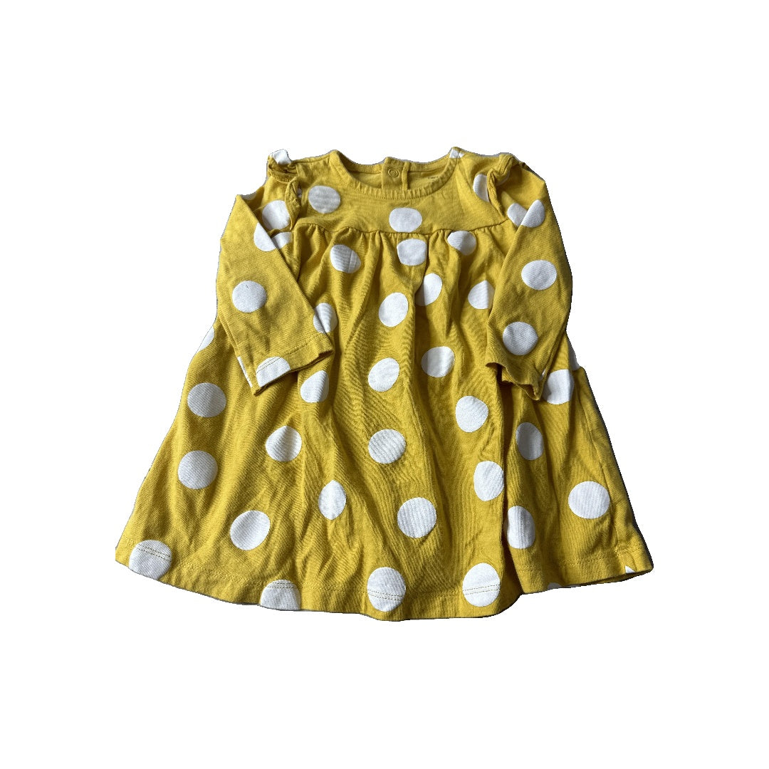 Carters Girls Yellow | polka dot Dress Size: 12 months Yellow | polka dot