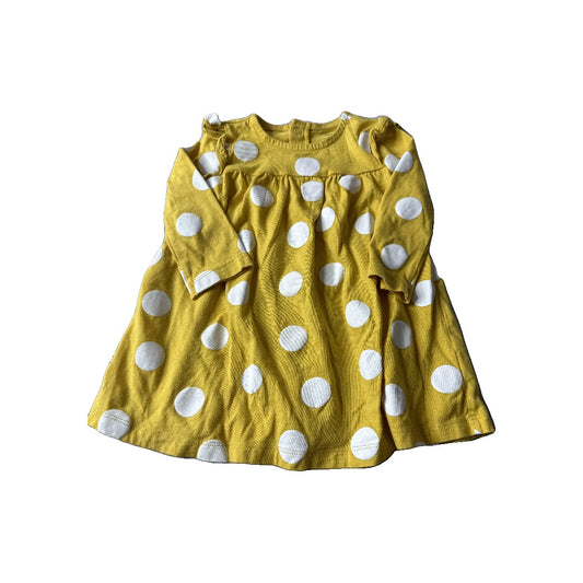 Carters Girls Yellow | polka dot Dress Size: 12 months Yellow | polka dot